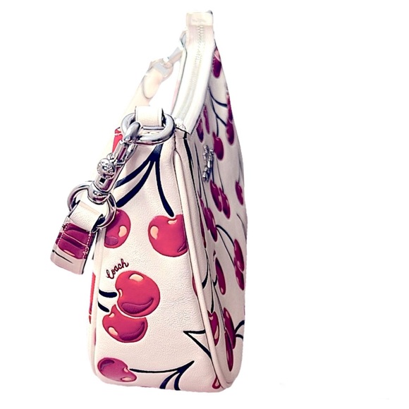 🍒COACH Cherry Print Teri Shoulder Bag in Silver Chalk Multi MSRP $398🍒 - Picture 6 of 9